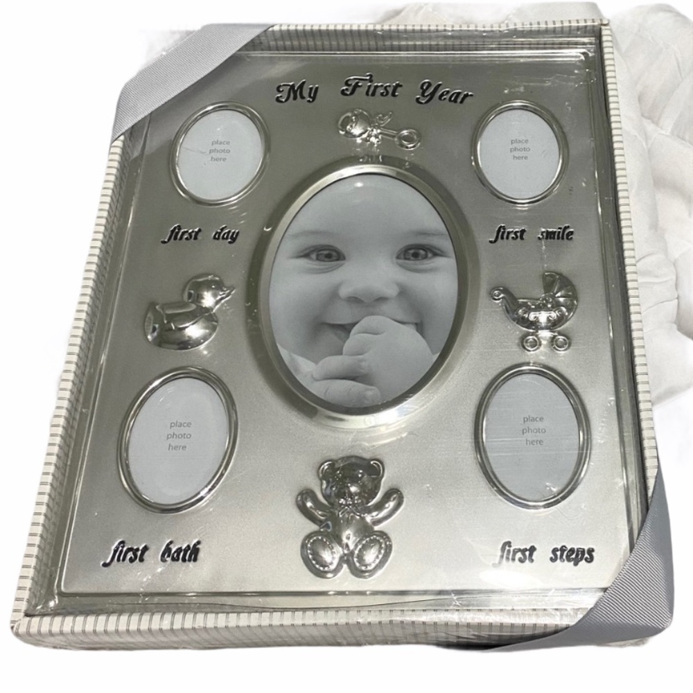 First Impressions Baby Milestone Frame Silver